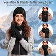 thumbnail image 3 of KOITHOT 3 Pcs Women Winter Beanie Hat Gloves Scarf Set, Chenille Winter Hat with Thick Soft Touch Screen Gloves Long Warm Scarf Knitted Black, 3 of 7