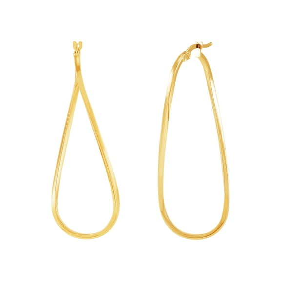 Welry 14kt Yellow Gold 49mm Twisted Oval Hoop Earrings