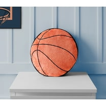 Your Zone Kids Basketball Decorative Pillow, 14” x 14”, Embroidered Plush Polyester, Unisex, Orange