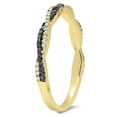 thumbnail image 2 of 0.25 Carat (ctw) 10k Gold Round Black & White Diamond Ladies Wedding Band Swirl Stackable Ring 1/4 CT, 2 of 4
