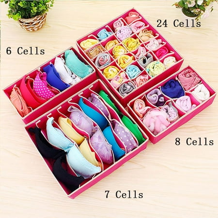

1Pcs Portable 6/7/8/24 Cells Multipurpose Storage Box Underwear Bra Box Moisture Proof Storage Space Family Organizador
