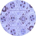thumbnail image 1 of Ahgly Company Machine Washable Indoor Round Abstract Blue Modern Area Rugs, 7' Round, 1 of 4