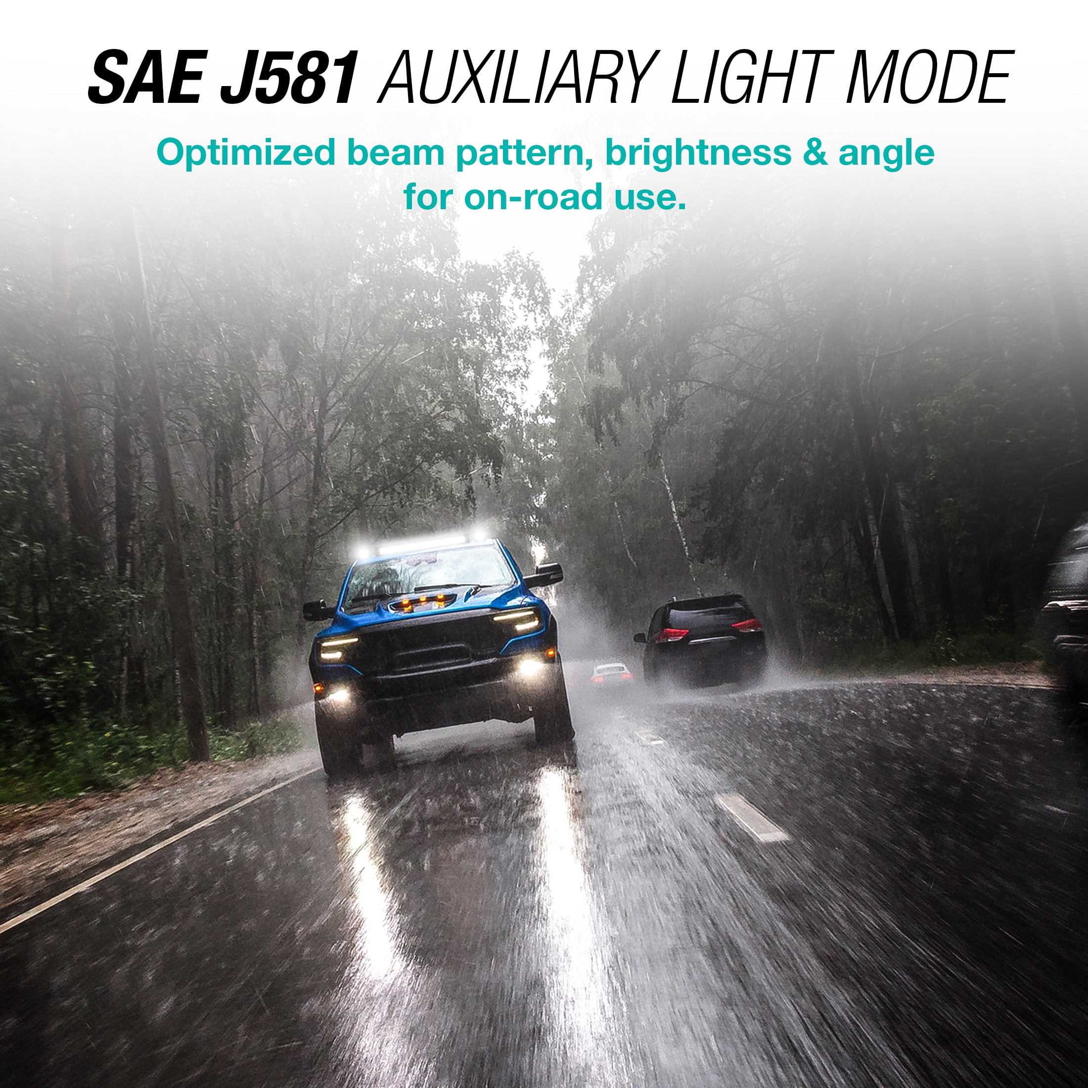 TYPE S Elevate - 4 Inch Flood Beam Cube Pod Light With Amber Accent Light - DOT Compliant - 2660 Raw Lumens, Waterproof, Die-cast, Off Road Lights, Truck, Jeep, UTV, ATV, SUV, 1 Pack