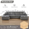 thumbnail image 2 of Howcool Cloud Couch Modular Sectional Sofa, 6 Seat 120" U Shaped Convertible Couch with Removable Back & Seat Cushions,Thick Cushions and 2 Storage Ottomans for Living Room, Dark Gray, 2 of 9