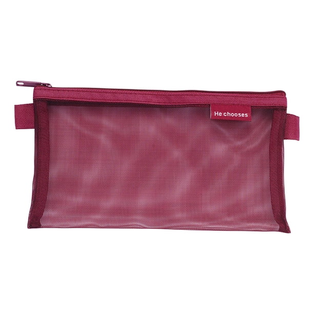 Estuche resistente para bolígrafos Lisbinx, estuche resistente para carpetas, organizador de papelería de tela Oxford de gran capacidad con cremallera, rosa fuerte