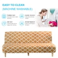 thumbnail image 1 of CHOK 2024 Futon Slipcover Armless Sofa Covers Stretch Sofa Bed Slipcover Protector Elastic (Light Gray Animal), 1 of 6