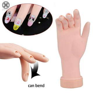 LINASHI Practice Nail Hand Rubber Practice Hand Nail Art Fake Hand