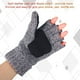 thumbnail image 4 of Guantes de lana con aislamiento térmico sin dedos para mensajes de texto para mujeres y hombres, guantes convertibles de punto cálidos de invierno con solapa, 4 of 6