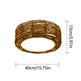 thumbnail image 2 of CNCEST Bamboo Wicker Rattan Lantern Ceiling Light Fixture Flush Mount Pendant Lamp E27, 2 of 11