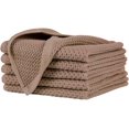 thumbnail image 2 of 100% Cotton Waffle Weave Kitchen Dish Cloths, Ultra Soft Absorbent Quick Drying Dish Towels, 12x12 Inches, 6-Pack, Brown, 2 of 7