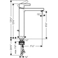 thumbnail image 5 of Hansgrohe 31020001 Metris S Single Hole 1-Handle Mid Arc Bathroom Faucet in Chrome, 5 of 5
