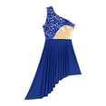 thumbnail image 4 of inhzoy Robe Tunique de Danse Lyrique à une Épaule pour Femmes Bleu L, 4 of 8