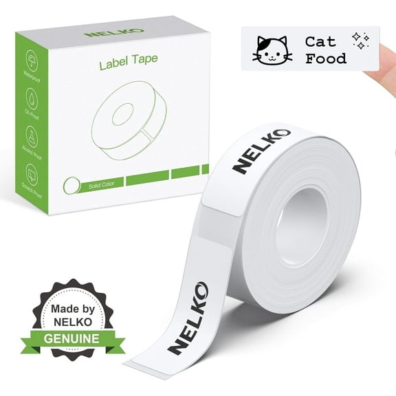 Nelko P21 Label Maker Tape, 14x40mm (0.55"x1.57") Self-Adhesive Label, 180 Labels/roll,1roll, White