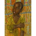 thumbnail image 2 of Kuzma Petrov-Vodkin 11x14 Black Ornate Wood Framed Double Matted Museum Art Print Titled: Portrait of an African Boy (&nbsp;1907), 2 of 5