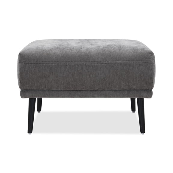 26" Fabric Ottoman with Flared Metal Legs and Plush Foam Cushion