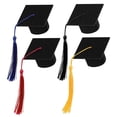 thumbnail image 4 of BESTYASH 4 Pcs Graduation Cap Ornament Black Felt Grad Cap Decor for Graduates, 4 of 8