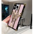 thumbnail image 2 of Case for iPhone 16,Glitter Kickstand Cute Luxury Bling Sparkly Rhinestone Butterfly Foldable Stand Elegant Shockproof Women Girl Phone Case for iPhone 16,6.1 inch 2024 (Pink), 2 of 7