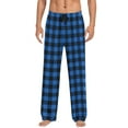 thumbnail image 2 of Mens Plaid Pajama Pants Big And Tall Bottoms Pants Cotton Baggy Holiday Blue Plaid Pants Sleeping Loungewear, 2 of 4
