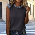 thumbnail image 4 of LVHAOGJOB Débardeur d'Été pour Femmes Col Rond Hauts Coton Sans Manches Chandail Chemises Unies, 4 of 7
