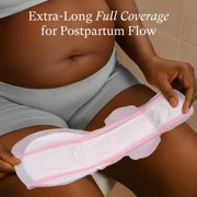 PurComfy Premium Postpartum Pads with Wings Extra Long Maternity Pads Large Maximum Absorbency Post-partum Incontinence Pads Ultra Soft Heavy Flow Secure Leak Protection After Birth Pads, 24 Count