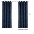 thumbnail image 3 of Deconovo Traditional Navy Blue Circle and Line Silver Room Darkening Curtains, 52 x 72 In (2 Panels), 3 of 8