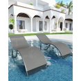 thumbnail image 3 of 2-Pack Patio Lounge Chairs, Adjustable Reclining Chaise Loungers for Pool/Beach/Backyard, Lightweight Aluminum Frame, 3 of 6