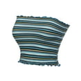 thumbnail image 3 of MixMatchy Women's Cute Stripe Printed Ruffled Edge Crop Tube Top, 3 of 4