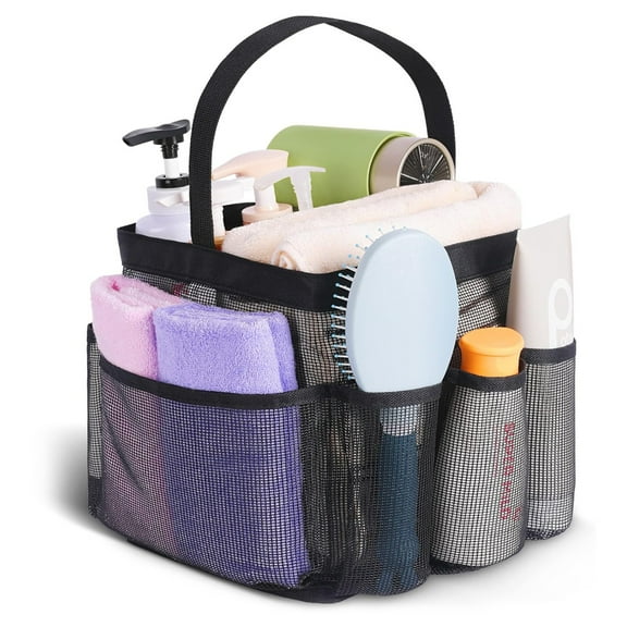 Mesh Shower Caddy Portable for College Dorm Room Essentials with 8 Pockets, Hanging Shower Caddy Dorm Basket, Quick Dry Shower Bag for Bathroom