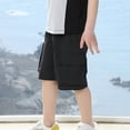 thumbnail image 5 of MKOSPLRT Kids Cargo Shorts with Pocket 3-14 Years Elastic Waist Knee Length Shorts Solid Color Lounge Wide Leg Shorts Gifts for Children, 5 of 5