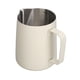 thumbnail image 5 of Taza de flores de acero inoxidable, taza de espuma artística con boca puntiaguda, jarra para hacer espuma de café para el hogar, cafetería, 350ML, color blanco, 5 of 14