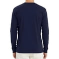 thumbnail image 4 of Hanes Essential-T Long Sleeve T-Shirt, Men's Durable Crew Neck Printable Navy Bulk Tee, 3-Pack, M, 4 of 5