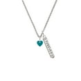 thumbnail image 2 of Delight Jewelry Acrylic 5/16" Teal Heart Silvertone Forever Bar Charm Necklace, 23", 2 of 4
