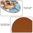 thumbnail image 5 of Corgi 6PCS Round Coasters Set, Microfiber Leather Drink Coasters with Holder, 11x11 cm/4.3x4.3 in, 5 of 6