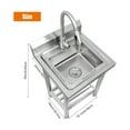 thumbnail image 3 of Free Standing Stainless-Steel Sink，Outdoor Kitchen Commercial Utility Sink Single Bowl Kitchen Sink,Portable Laundry Sink With Hot and Cold Water for Restaurant Indoor&Outdoor 20 * 20 * 31.5inch, 3 of 8