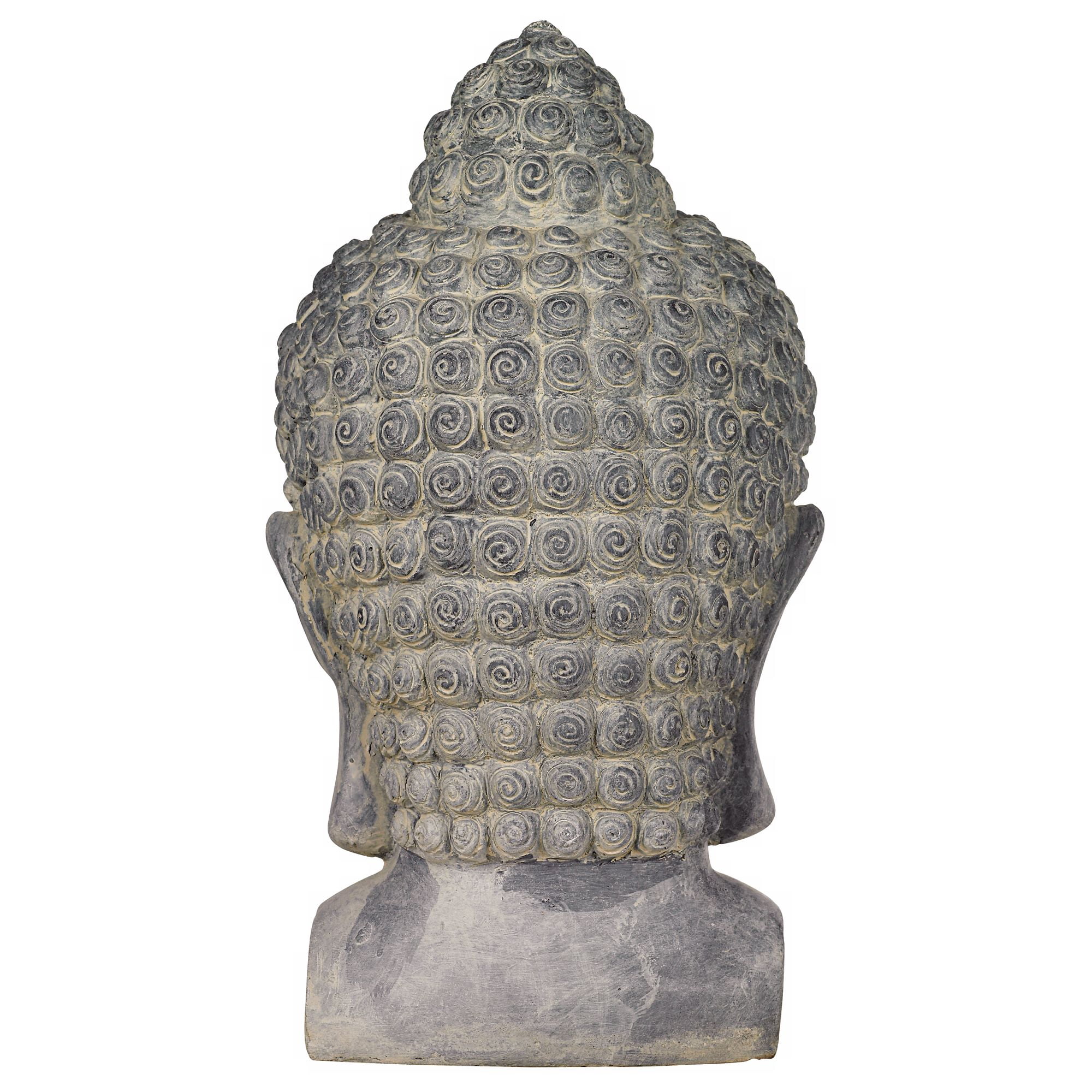John Timberland Meditating Buddha Head Statue Sculpture Zen Asian Garden Decor Outdoor Front Porch Gray Faux Stone 18 1/2" Tall