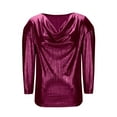 thumbnail image 5 of Oplxuo Metallic Shiny Cowl Neck Shirts for Women Dressy Loose Long Sleeve Going Out Casual Tunic Tops Party Blouse, 5 of 6