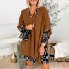 thumbnail image 1 of PEONAVET Chandails à Col en V pour Femmes Manteau Tricoté à Manches pour Femmes Chandail Col Rond Ample Cape Chandail, 1 of 7