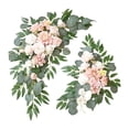 thumbnail image 1 of 2 piezas de flores de arco de boda decorativas rústicas artificiales para el hogar rosa, 1 of 9