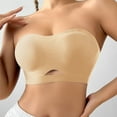 thumbnail image 2 of FAHXNVB Smooth Strapless Bras for Women Non-Slip Wireless Bandeau Bra Comfortable Light Padded Push Up Invisible Tube Top Bra, 2 of 8