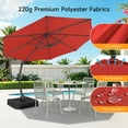 thumbnail image 4 of Dovov 11ft Patio Umbrella with Base, Aluminum Deluxe Round Curvy Cantilever Umbrella Large 360° Rotation Offset Hanging Outdoor Market Umbrellas for Lawn Garden Deck Backyard Pool, Red, 4 of 10