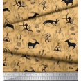 thumbnail image 2 of Soimoi polyester Crepe Fabric Reindeer,Tent & Human African Fabric Prints By Yard 42 Inch Wide, 2 of 3
