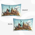 thumbnail image 2 of Sikiie Iconic Global Landmarks Print Plush Pillow Cover, Wrinkle-proof and Stain-resistant Pillow Protector without Pillow Core, Home Decoration-20"x30", 2 of 6