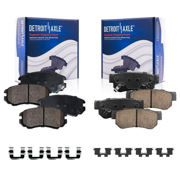 Detroit Axle - Front Rear Brake Pads for Hyundai Elantra Sonata Tucson Kia Optima Sportage Magentis, Ceramic Brake Pads with Hardware Replacement
