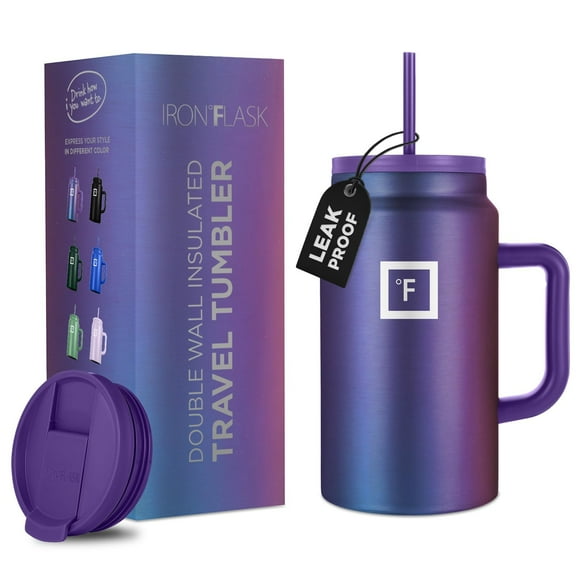 Taza aislante IRON FLASK Co-Pilot Aurora de 1,5 L con pajita y tapa abatible
