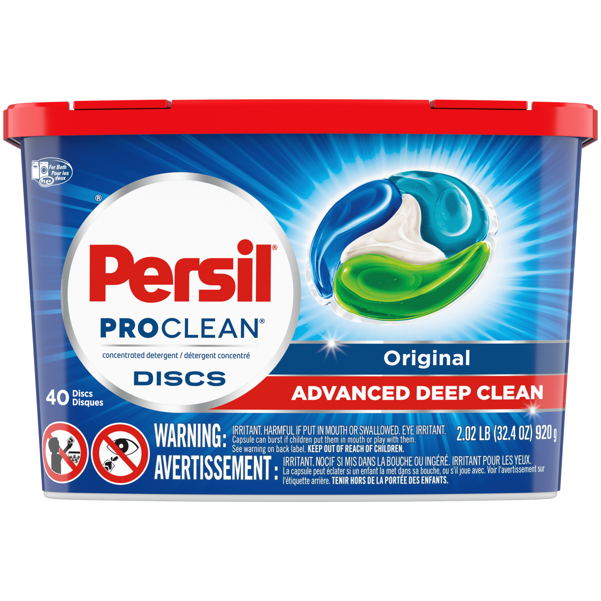 Persil Discs Laundry Detergent Pacs, Original, 40 Count