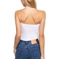 thumbnail image 3 of FashionMille Women Stretch Bandeau Jersey Tube Bodysuit Strapless Top, 3 of 5