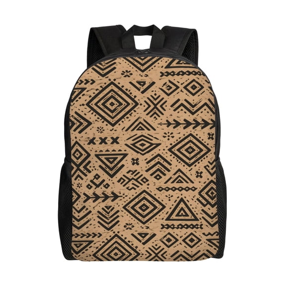 Boho Tribal Pattern Backpack Full Front Print Travel Laptop Bag for Men and Women