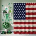 thumbnail image 3 of Shower Curtain, American Flag on Wood Plank Waterproof Shower Curtain Set with Hooks for Bathroom Showers,Stalls and Bathtubs,72x72In Vintage Red Blue Stripe Star, 3 of 9