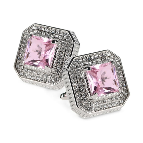 Vittorio Vico Men's Large Square Colorstone Crystal Diamond Set Cufflinks: CL71XX Series