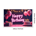 thumbnail image 1 of Happy Birthday Neon Banner Backdrop Celebration Party Decor Event Photography Background Cake Pink Balloons Perfect Photo Shoot Ideal Decor Scene, 1 of 5